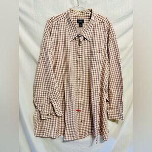 Harbor Bay Red and Cream Plaid Shirt, Size 5XL